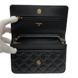 シャネル CHANEL マトラッセ チェーンウォレット AP0250 ブラック ゴールド金具 キャビアスキン レディース ショルダーバッグ クラッチバッグ