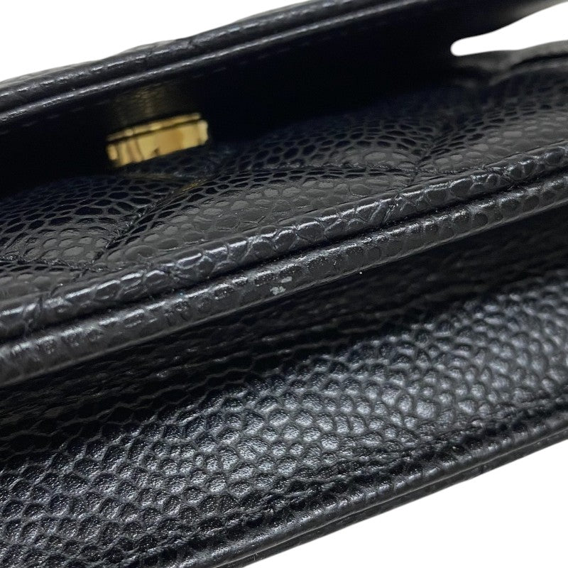 シャネル CHANEL マトラッセ チェーンウォレット AP0250 ブラック ゴールド金具 キャビアスキン レディース ショルダーバッグ クラッチバッグ