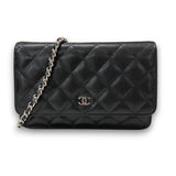 シャネル CHANEL マトラッセ チェーンウォレット AP0250 ブラック シルバー金具 キャビアスキン レディース ショルダーバッグ