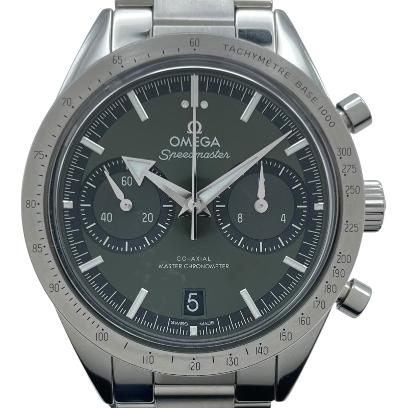 オメガ OMEGA スピードマスター57 コーアクシャル マスタークロノメーター 332.10.41.51.10.001 グリーン SS メンズ 腕時計