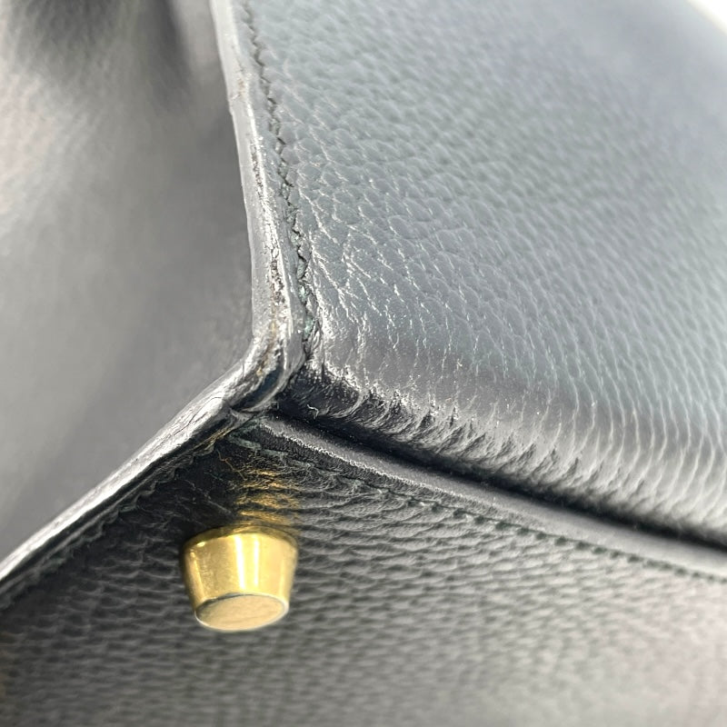 エルメス HERMES ケリー32 外縫い 〇 ブラック GD金具 アルデンヌ レディース ショルダーバッグ