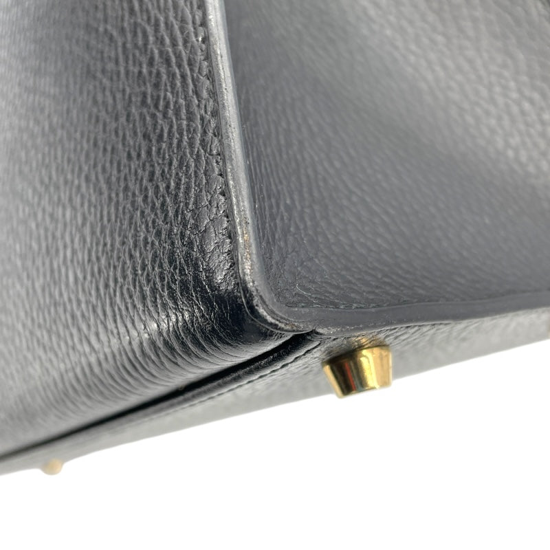 エルメス HERMES ケリー32 外縫い 〇 ブラック GD金具 アルデンヌ レディース ショルダーバッグ