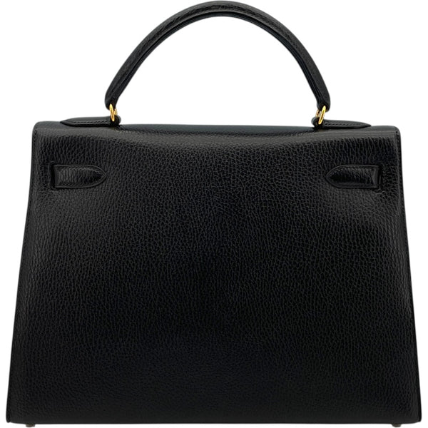 エルメス HERMES ケリー32 外縫い 〇 ブラック GD金具 アルデンヌ レディース ショルダーバッグ