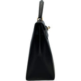 エルメス HERMES ケリー32 外縫い 〇 ブラック GD金具 アルデンヌ レディース ショルダーバッグ