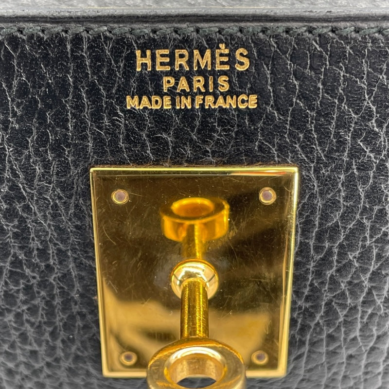 エルメス HERMES ケリー32 外縫い 〇 ブラック GD金具 アルデンヌ レディース ショルダーバッグ