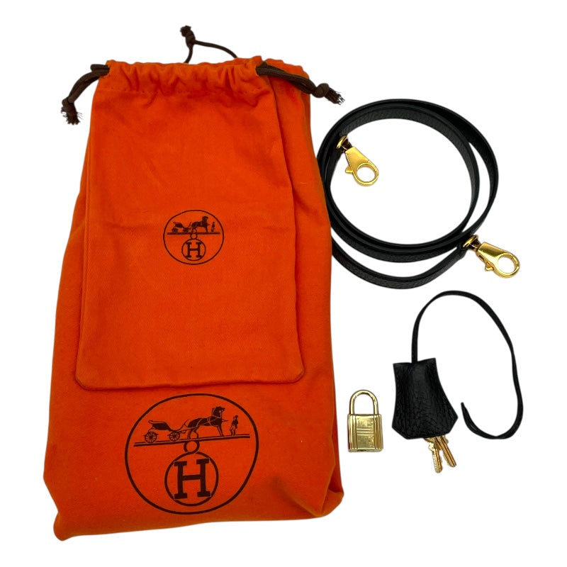 エルメス HERMES ケリー32 外縫い 〇 ブラック GD金具 アルデンヌ レディース ショルダーバッグ