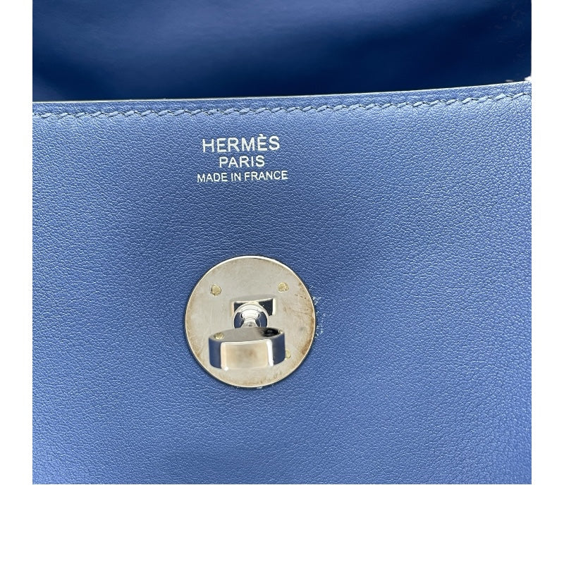 エルメス HERMES リンディ30 トレサージュ C刻 ブルーブラインド カプシーヌ　SV金具 スイフト・エプソン レディース トートバッグ