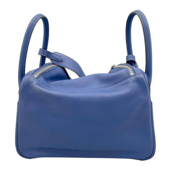 エルメス HERMES リンディ30 トレサージュ C刻 ブルーブラインド カプシーヌ　SV金具 スイフト・エプソン レディース トートバッグ