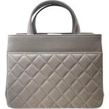 シャネル CHANEL ビジネス アフィニティ スモール ショッピングバッグ A93750 グレー GD金具 キャビアスキン レディース ショルダーバッグ