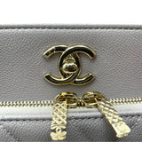 シャネル CHANEL ビジネス アフィニティ スモール ショッピングバッグ A93750 グレー GD金具 キャビアスキン レディース ショルダーバッグ