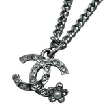 シャネル CHANEL ココマークチェーンネックレス シルバー メタル・ラインストーン・パール アクセサリー