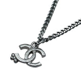 シャネル CHANEL ココマークチェーンネックレス シルバー メタル・ラインストーン・パール アクセサリー