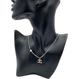 シャネル CHANEL ココマークチェーンネックレス シルバー メタル・ラインストーン・パール アクセサリー