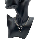 シャネル CHANEL ココマークチェーンネックレス シルバー メタル・ラインストーン・パール アクセサリー