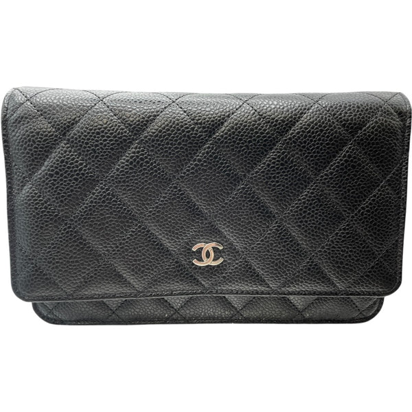 シャネル CHANEL マトラッセ チェーンウォレット AP0250 ブラック SV金具 キャビアスキン レディース 長財布