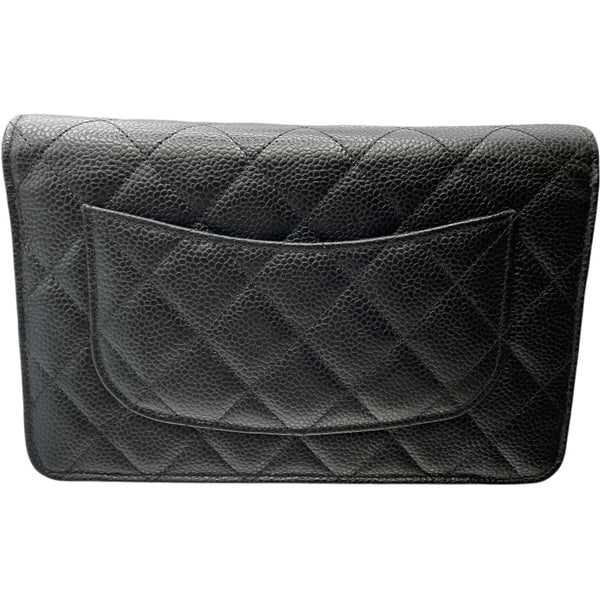 シャネル CHANEL マトラッセ チェーンウォレット AP0250 ブラック SV金具 キャビアスキン レディース 長財布