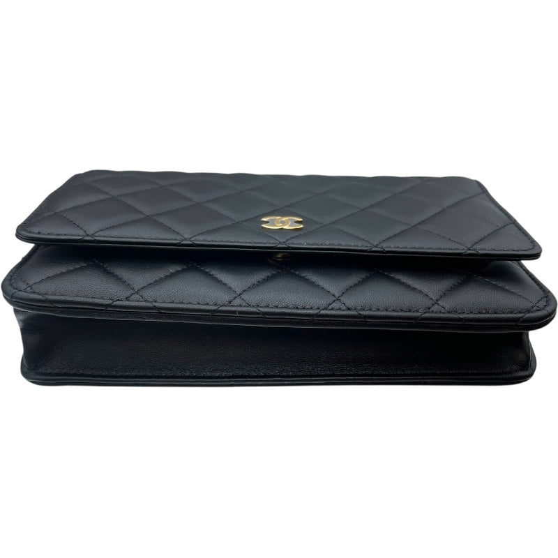シャネル CHANEL マトラッセ チェーンウォレット AP0250 ブラック GD金具 ラムスキン レディース 長財布