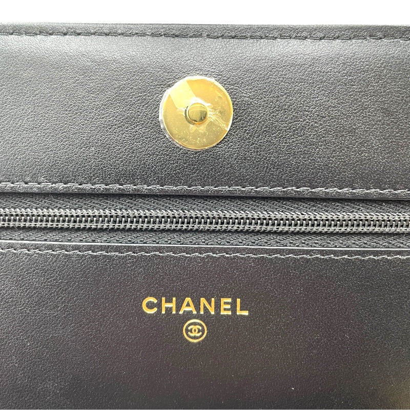 シャネル CHANEL マトラッセ チェーンウォレット AP0250 ブラック GD金具 ラムスキン レディース 長財布