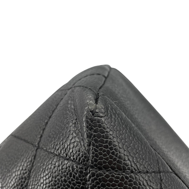 シャネル CHANEL マトラッセトップハンドル A12397 6番台 ブラック GD金具 キャビアスキン レディース ハンドバッグ