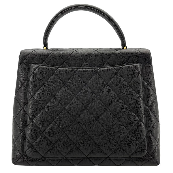 シャネル CHANEL マトラッセトップハンドル A12397 6番台 ブラック GD金具 キャビアスキン レディース ハンドバッグ