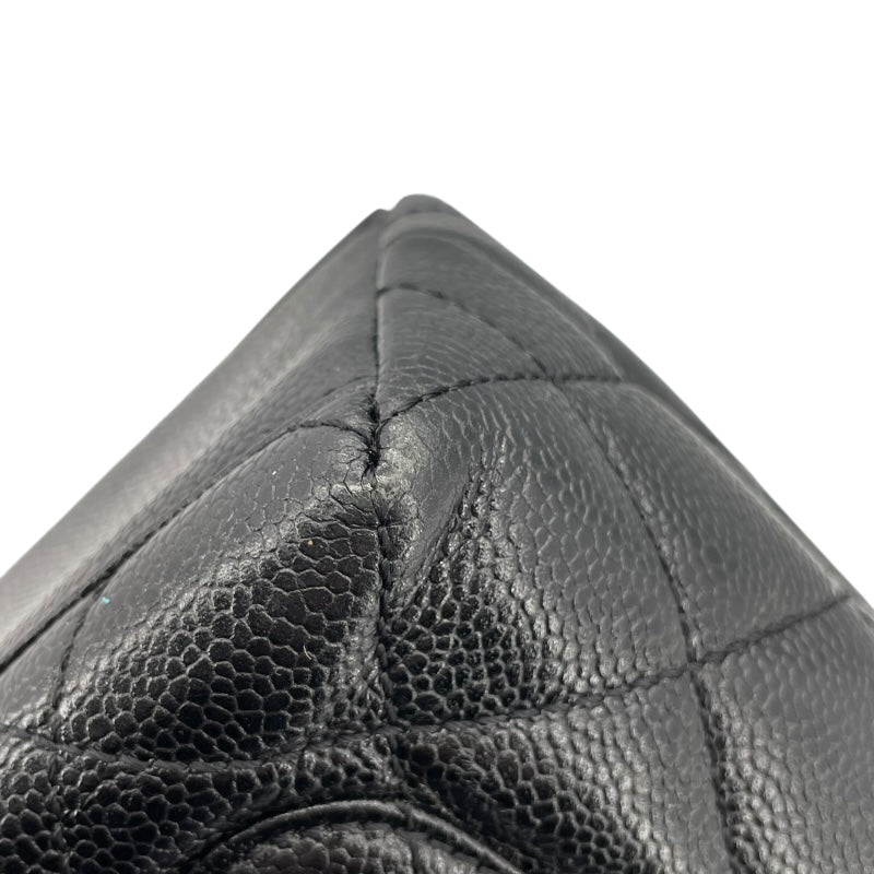 シャネル CHANEL マトラッセトップハンドル A12397 6番台 ブラック GD金具 キャビアスキン レディース ハンドバッグ
