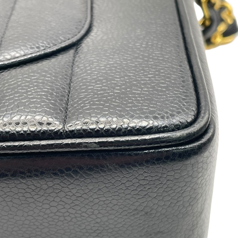 シャネル CHANEL マドモアゼル チェーンショルダーバッグ ブラック キャビアスキン レディース ショルダーバッグ