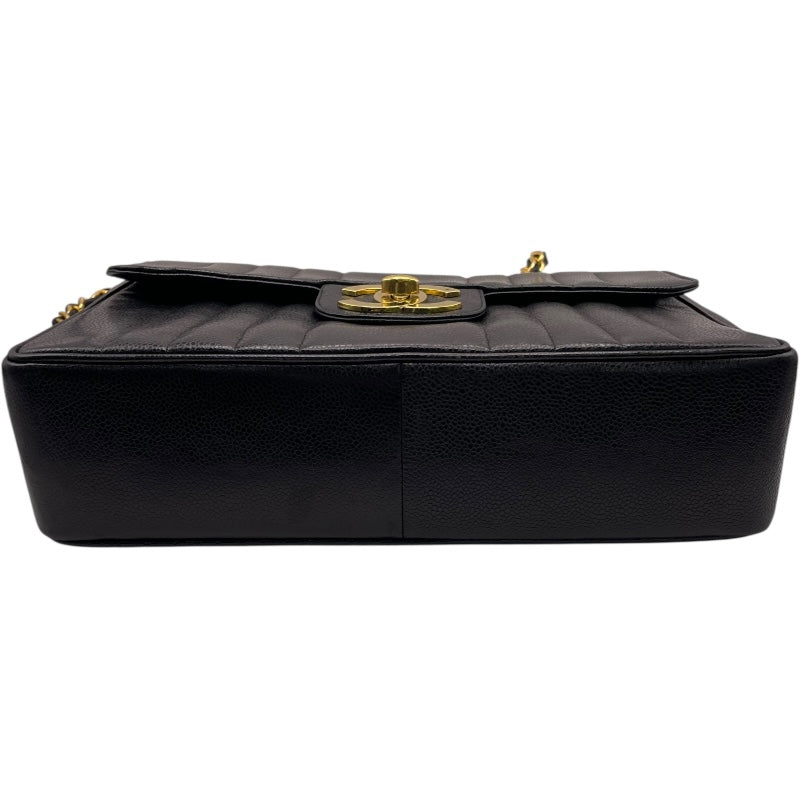 シャネル CHANEL マドモアゼル チェーンショルダーバッグ ブラック キャビアスキン レディース ショルダーバッグ