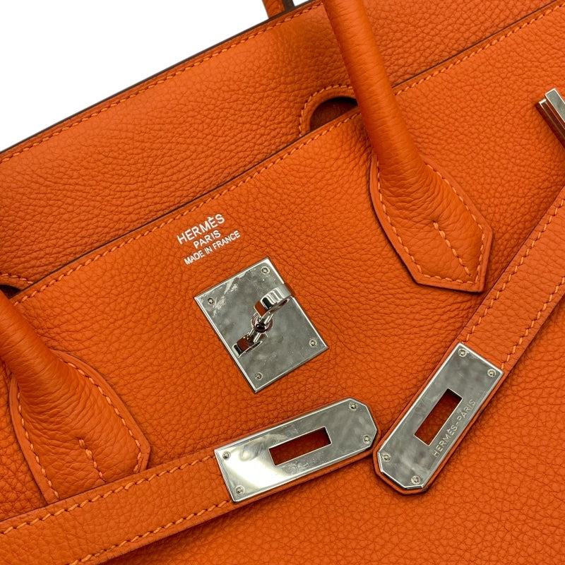 エルメス HERMES バーキン40 □O刻 オレンジ SV金具 トゴ レディース ハンドバッグ