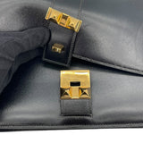 エルメス HERMES メドールショルダー 〇L刻 ブラック GD金具 ボックスカーフ レディース ショルダーバッグ