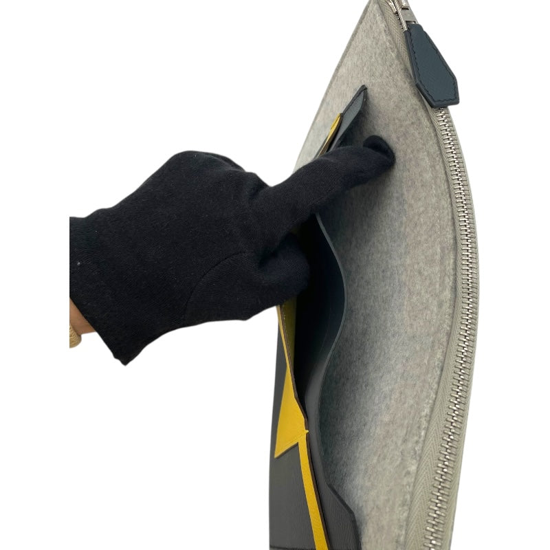 エルメス HERMES トゥードゥ29 D刻 ブルーインディゴ/ライトグレー/ジョーヌナブル/SV フェルト･エプソン メンズ クラッチバッグ