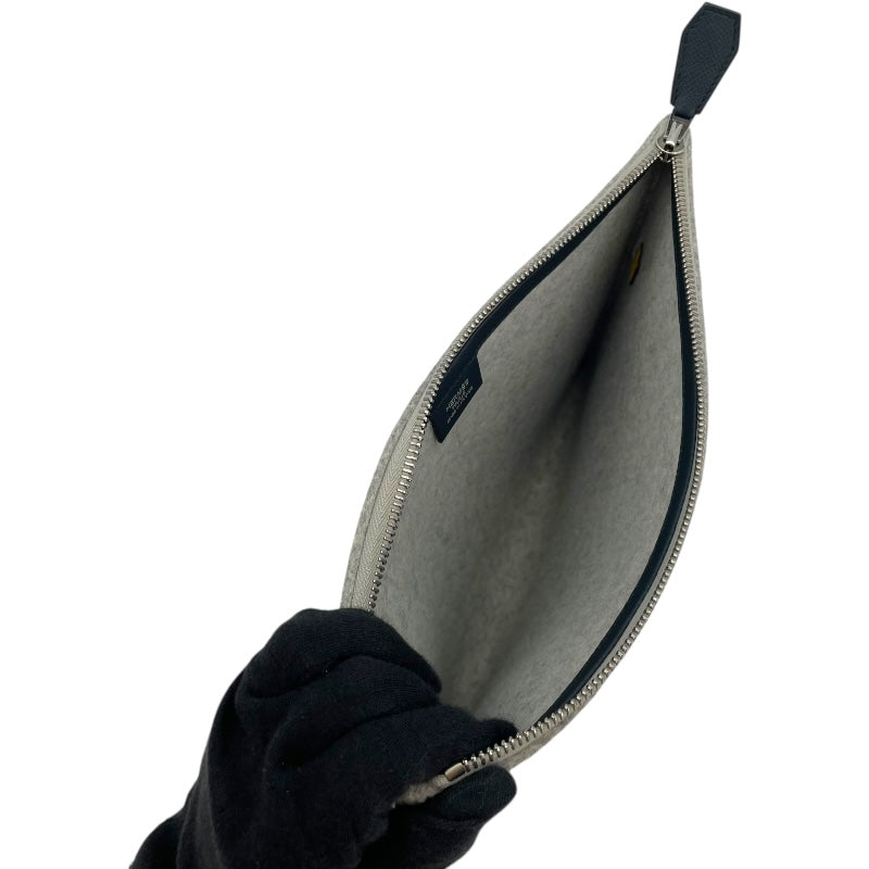 エルメス HERMES トゥードゥ29 D刻 ブルーインディゴ/ライトグレー/ジョーヌナブル/SV フェルト･エプソン メンズ クラッチバッグ