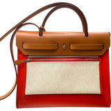 エルメス HERMES エールバッグジップPM U刻印 ローズテキサス SV金具 トワルアッシュ/ベルリンヌ/ヴァッシュハンター レディース ショルダーバッグ
