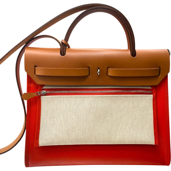 エルメス HERMES エールバッグジップPM U刻印 ローズテキサス SV金具 トワルアッシュ/ベルリンヌ/ヴァッシュハンター レディース ショルダーバッグ