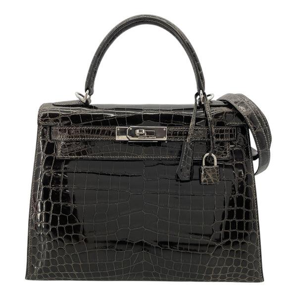 エルメス HERMES ケリー28 外縫い □G刻 グリフォンセ SV金具 ニロティカス レディース ハンドバッグ