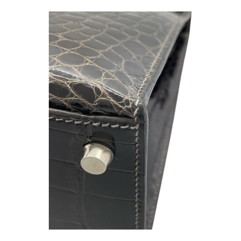 エルメス HERMES ケリー28 外縫い □G刻 グリフォンセ SV金具 ニロティカス レディース ハンドバッグ