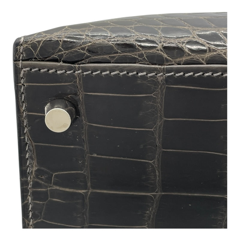 エルメス HERMES ケリー28 外縫い □G刻 グリフォンセ SV金具 ニロティカス レディース ハンドバッグ