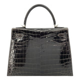 エルメス HERMES ケリー28 外縫い □G刻 グリフォンセ SV金具 ニロティカス レディース ハンドバッグ