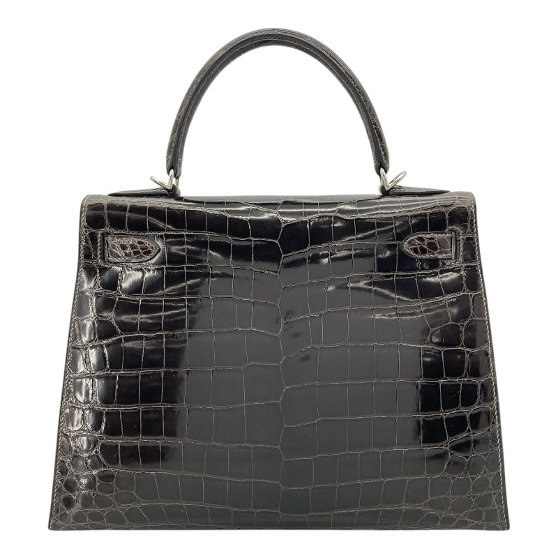 エルメス HERMES ケリー28 外縫い □G刻 グリフォンセ SV金具 ニロティカス レディース ハンドバッグ