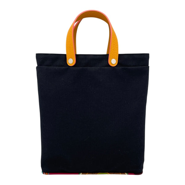 エルメス HERMES プティアッシュトート ブラック イエロー SV金具 トワル トリヨン シルク レディース ハンドバッグ