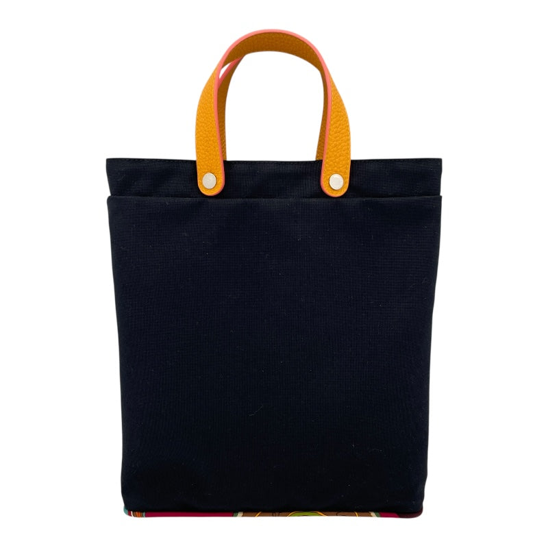 エルメス HERMES プティアッシュトート ブラック イエロー SV金具 トワル トリヨン シルク レディース ハンドバッグ
