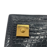 エルメス HERMES ピアノ 〇X刻 ブルーマリン GD金具 ポロサスリセ レディース ハンドバッグ