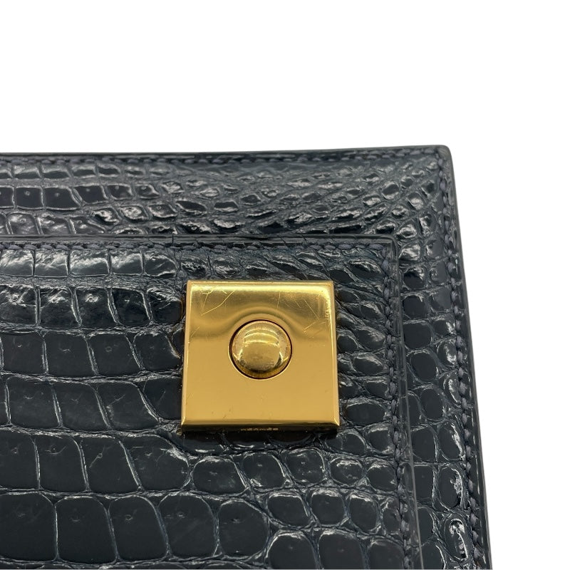 エルメス HERMES ピアノ 〇X刻 ブルーマリン GD金具 ポロサスリセ レディース ハンドバッグ