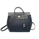 エルメス HERMES エールバッグPM □C刻 ブラック SV金具 トワル・ヴァッシュハンター レディース ハンドバッグ