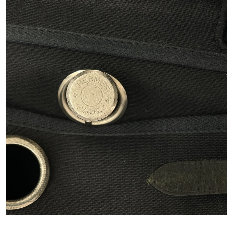 エルメス HERMES エールバッグPM □C刻 ブラック SV金具 トワル・ヴァッシュハンター レディース ハンドバッグ
