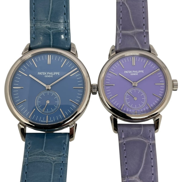 パテック・フィリップ PATEK PHILIPPE カラトラバ ウォッチアート グランド エキシビジョン 東京2023 6127G-010/7127G-010 ブルー/パープル K18WG/革ベルト 手巻き メンズ 腕時計