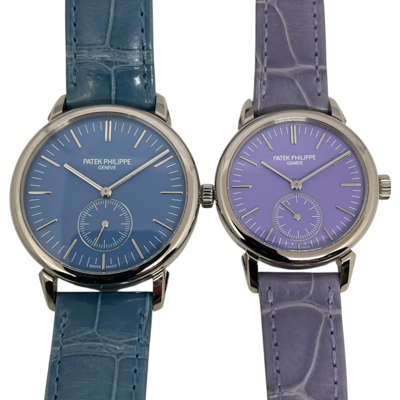 パテック・フィリップ PATEK PHILIPPE カラトラバ ウォッチアート グランド エキシビジョン 東京2023 6127G-010/7127G-010 ブルー/パープル K18WG/革ベルト 手巻き メンズ 腕時計