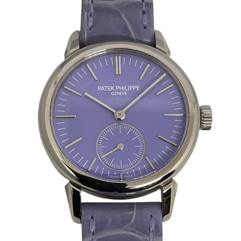 パテック・フィリップ PATEK PHILIPPE カラトラバ ウォッチアート グランド エキシビジョン 東京2023 6127G-010/7127G-010 ブルー/パープル K18WG/革ベルト 手巻き メンズ 腕時計