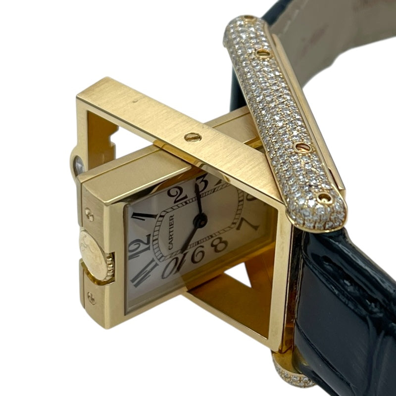 カルティエ Cartier タンク バスキュラント 20本限定 WA203751 アイボリー K18YG クオーツ レディース 腕時計 カルティエ Cartier タンク バスキュラント 20本限定 WA203751