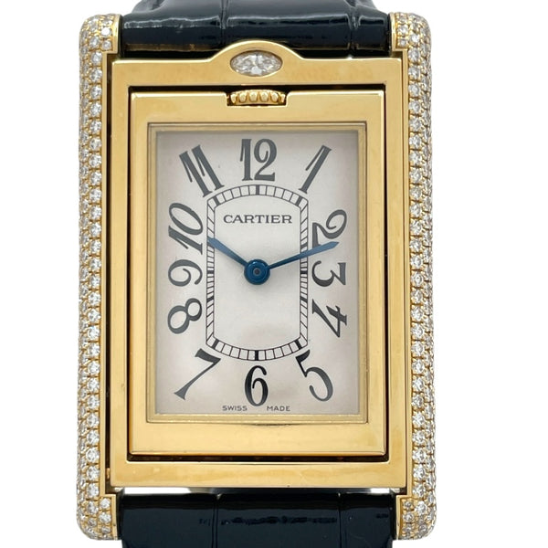 カルティエ Cartier タンク バスキュラント 20本限定 WA203751 アイボリー K18YG クオーツ レディース 腕時計