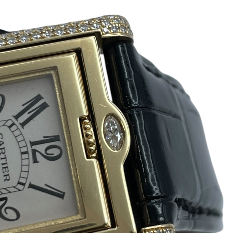 カルティエ Cartier タンク バスキュラント 20本限定 WA203751 アイボリー K18YG クオーツ レディース 腕時計